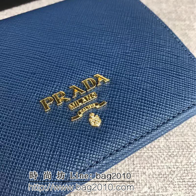 PRADA普拉達 經典爆款 頂級原單十字紋牛皮 女士短皮夾 1MV204 DD1409